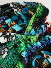 All Over Minecraft Grafitti Fleece Poncho (5-16yrs) - Image 4 of 4