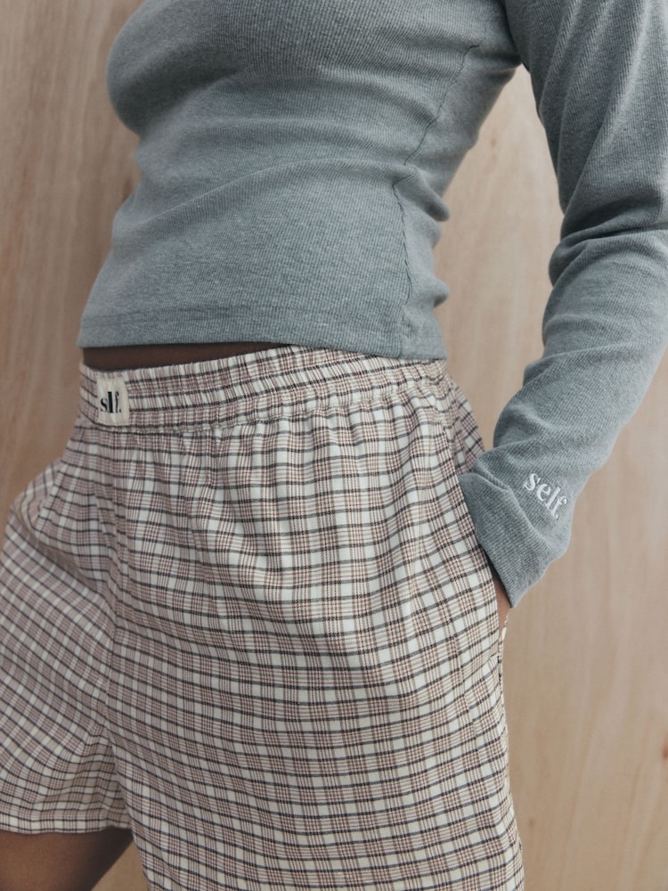 self. Long Sleeve Check Pyjamas Set - 5 paveikslėlis iš 5 self. Long Sleeve Check Pyjamas Set - 5 paveikslėlis iš 5