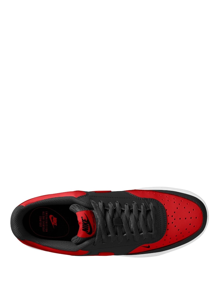 Nike Black Red Court Vision Low Trainers - Image 2 of 3 Nike Black Red Court Vision Low Trainers - Image 2 of 3