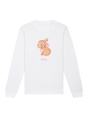 Koko Blossom White Personalised Bunny Bow Sweatshirt - Image 1 of 1