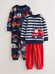 Navy Emergency Vehicles Cosy Fleece Pyjamas 2 Pack (12mths-8yrs) - Image 4 of 9