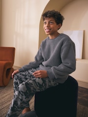 Anthrazit/Grau, Camo-Print - Printed Cosy Fleece Lined Pyjamas (3-16yrs) - Bild 3 von 7