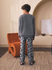 Anthrazit/Grau, Camo-Print - Printed Cosy Fleece Lined Pyjamas (3-16yrs) - Bild 4 von 7