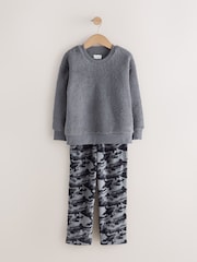 Anthrazit/Grau, Camo-Print - Printed Cosy Fleece Lined Pyjamas (3-16yrs) - Bild 5 von 7