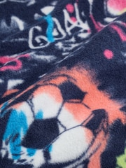 Multi Bright Football Grafitti Printed Cosy Fleece Pyjamas (3-16yrs) - Image 3 of 5