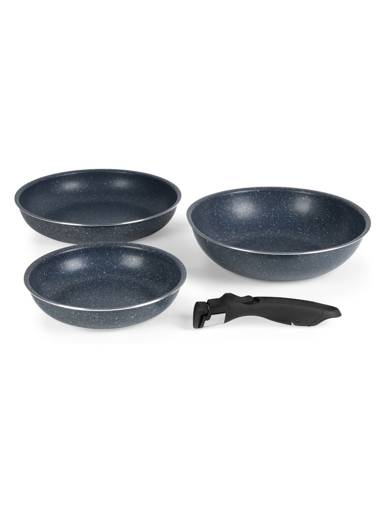 Russell Hobbs 4 Piece Grey Smart Clip Nf Stone Stirfry Pans Set - Image 1 of 5