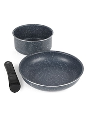 Russell Hobbs 3 Piece Blue Smart Clip Nf Stone Pans Set - Image 1 of 4