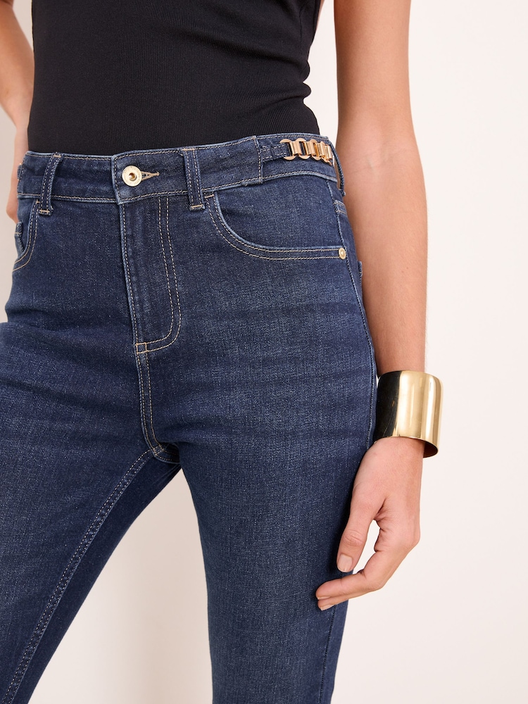 Lipsy Dark Wash High Waist Flare Jeans - Image 2 of 4