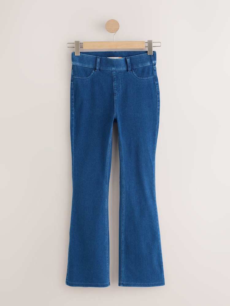 Black/Dark Blue Full Length Jersey Denim Bootcut Leggings 2 Pack - Image 2 of 5 Black/Dark Blue Full Length Jersey Denim Bootcut Leggings 2 Pack - Image 2 of 5