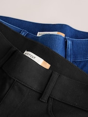 Black/Dark Blue Full Length Jersey Denim Bootcut Leggings 2 Pack - Image 4 of 5