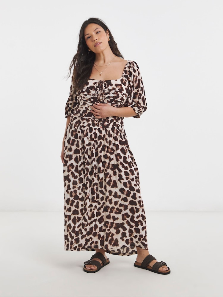 Simply Be Crinkle Drop Waist Midi Dress - Image 1 of 4 Simply Be Crinkle Drop Waist Midi Dress - Image 1 of 4