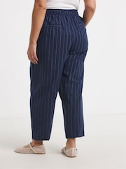 Simply Be Blue Pinstripe Peg Trousers - Image 2 of 4