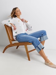 Simply Be White Embroidered Fruit Shirt - Image 4 of 4