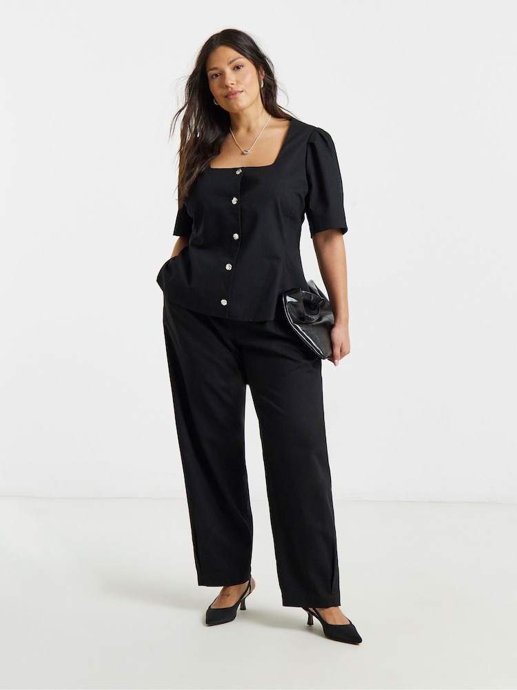 Pantaloni conici plisati Simply Be - Imaginea 1 din 4