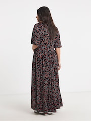 Simply Be Black Supersoft Boat Neck Midi Dress - Image 2 of 4