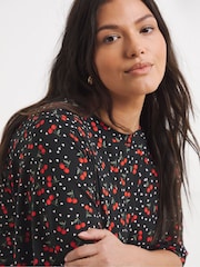 Simply Be Black Supersoft Boat Neck Midi Dress - Image 4 of 4