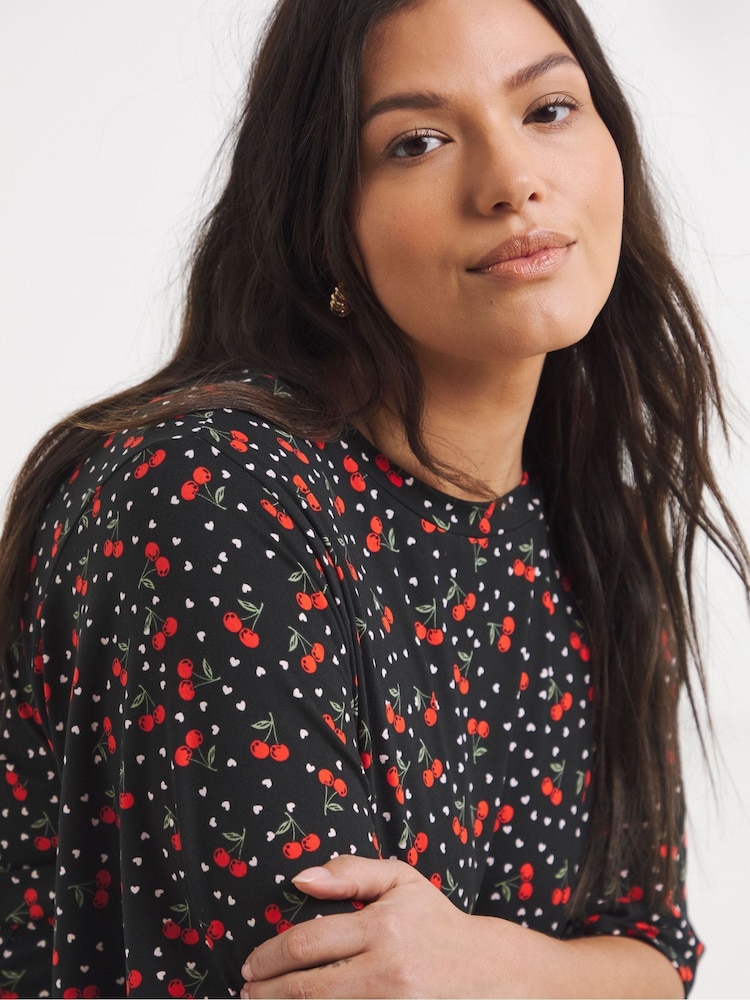 Simply Be Black Supersoft Boat Neck Midi Dress - Image 4 of 4