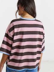 Simply Be Brown Whipstich T-Shirt - Image 2 of 4