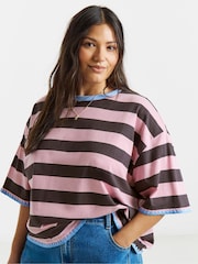 Simply Be Brown Whipstich T-Shirt - Image 3 of 4