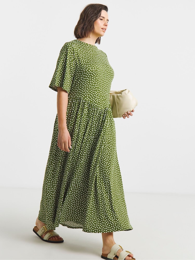 Simply Be Green Supersoft Midi Dress - Image 1 of 4