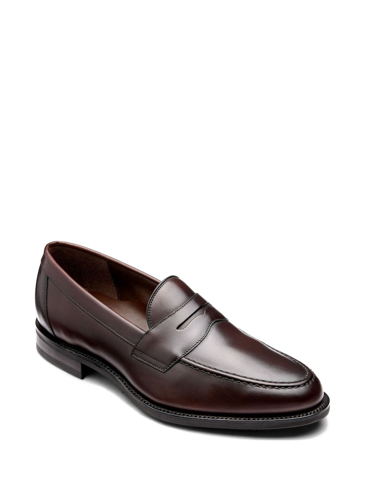 Loake Brown Imperial Wide Fit Waxy Apron Saddle Loafers - Image 2 of 3