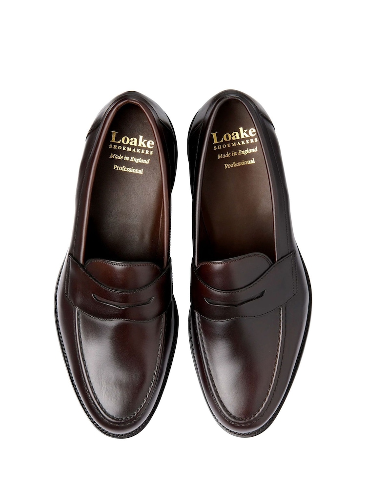 Loake Brown Imperial Wide Fit Waxy Apron Saddle Loafers - Image 3 of 3