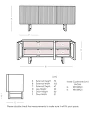 Swoon Light Brown Klaus Mango Wood Three Door Sideboard - Image 6 of 6