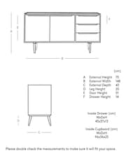 Swoon Light Brown Southwark Wooden Two Door Three-Drawer Sideboard - Image 6 of 6