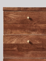 Swoon Mid Brown Halle Mango Wood 3 Drawer Chest - Image 4 of 5