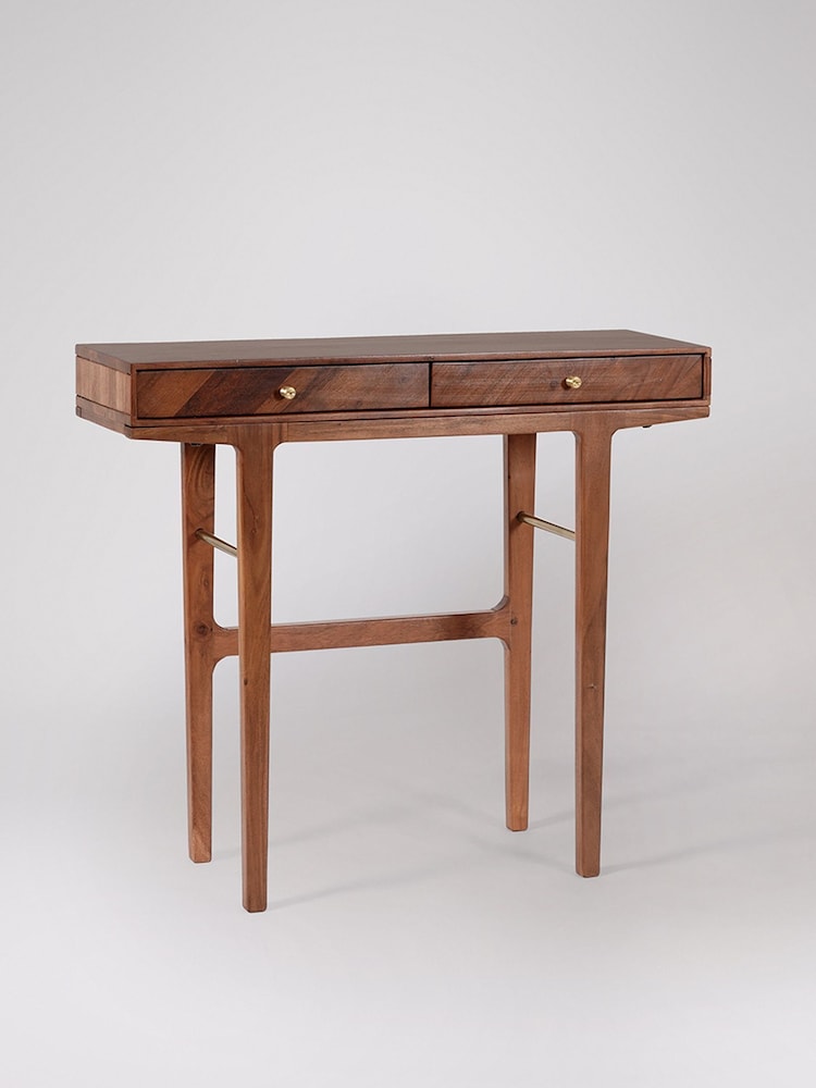 Swoon Mid Brown Noah Acacia Wood Two-Drawer Console Table - Image 2 of 5 Swoon Mid Brown Noah Acacia Wood Two-Drawer Console Table - Image 2 of 5