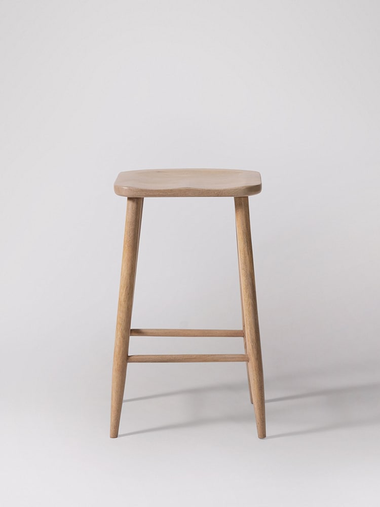Swoon Light Brown Southwark Mango Wood Kitchen Stool - Image 2 of 6