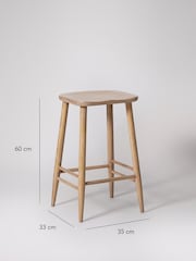 Swoon Light Brown Southwark Mango Wood Kitchen Stool - Image 4 of 6