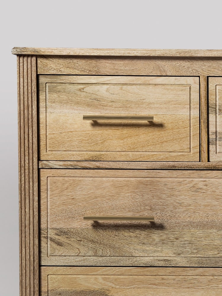Swoon Light Brown Claudine Mango Wood 4 Drawer 8 Drawer Chest - Image 6 of 6 Swoon Light Brown Claudine Mango Wood 4 Drawer 8 Drawer Chest - Image 6 of 6