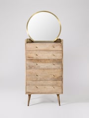 Swoon Light Brown Fresco Mango Wood Five Drawer Chest - Image 1 of 5