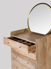 Swoon Light Brown Fresco Mango Wood Five Drawer Chest - Image 4 of 5