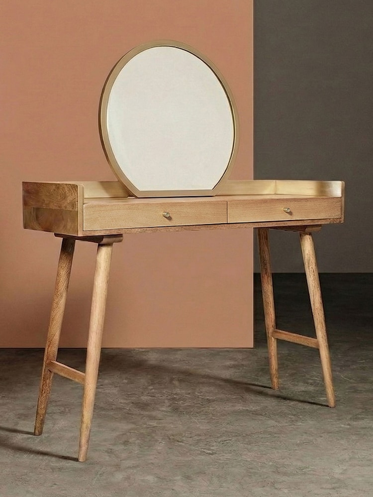 Swoon Light Brown Fresco Mango Wood Two-Drawer Dressing Table - Image 1 of 9