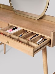 Swoon Light Brown Fresco Mango Wood Two-Drawer Dressing Table - Image 4 of 9