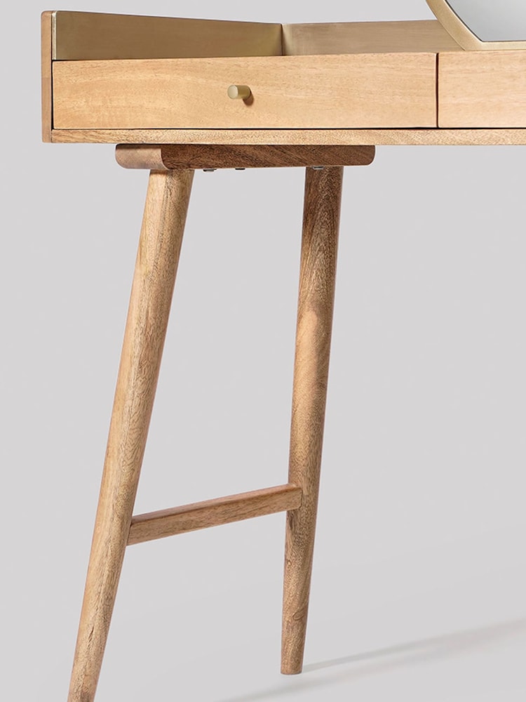 Swoon Light Brown Fresco Mango Wood Two-Drawer Dressing Table - Image 9 of 9