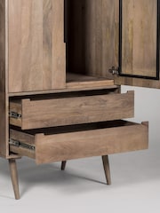 Swoon Light Brown Southwark Mango Wood Two Door Drawer Wardrobe - Image 4 of 5