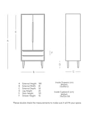 Swoon Light Brown Southwark Mango Wood Two Door Drawer Wardrobe - Image 5 of 5
