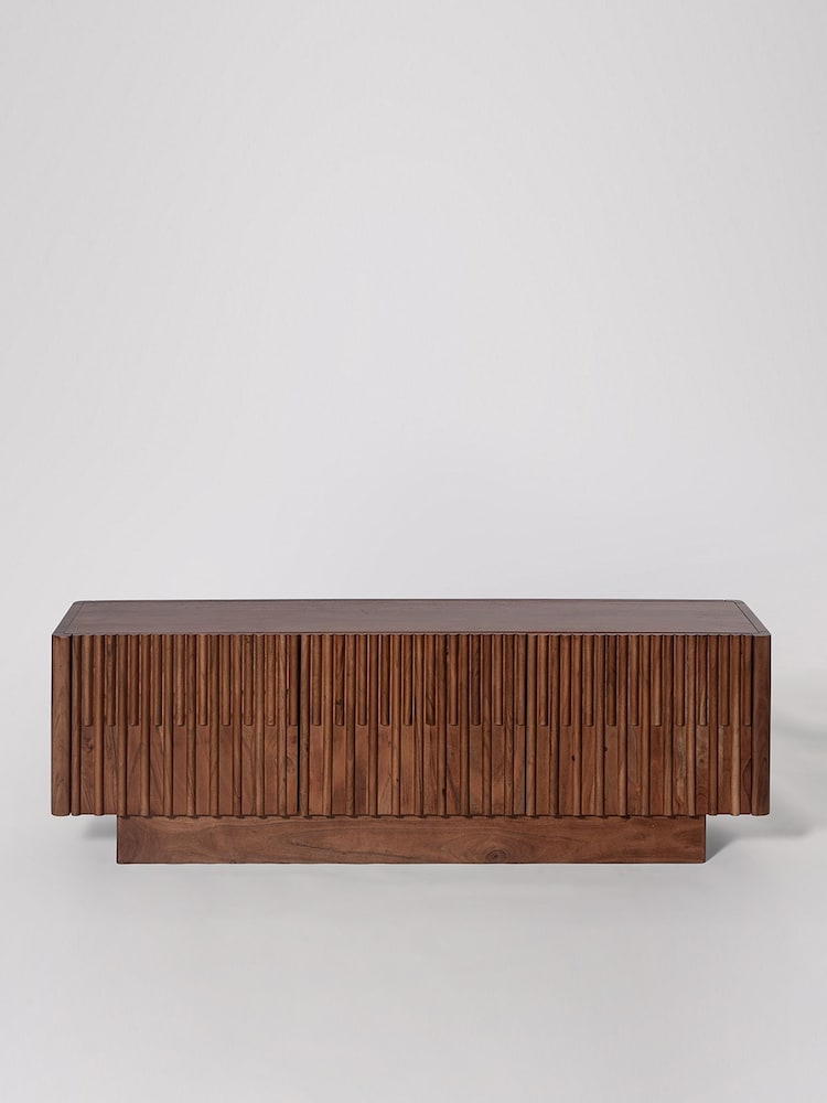 Swoon Mid Brown Hampstead Acacia Wood Media Unit - Image 1 of 6 Swoon Mid Brown Hampstead Acacia Wood Media Unit - Image 1 of 6