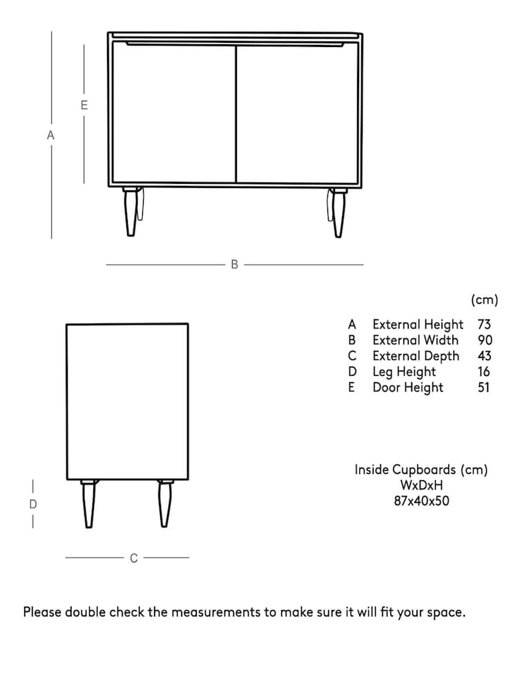 Swoon Mid Brown Southwark Acacia Wood Two Door Sideboard - Image 5 of 5 Swoon Mid Brown Southwark Acacia Wood Two Door Sideboard - Image 5 of 5