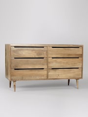 Swoon Light Brown Southwark Mango Wood Six-Drawer Chest - Image 3 of 6
