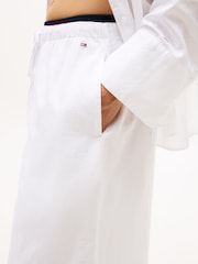 Tommy Hilfiger White Wide Leg Cover-Up Trousers With Linen - Image 4 of 5