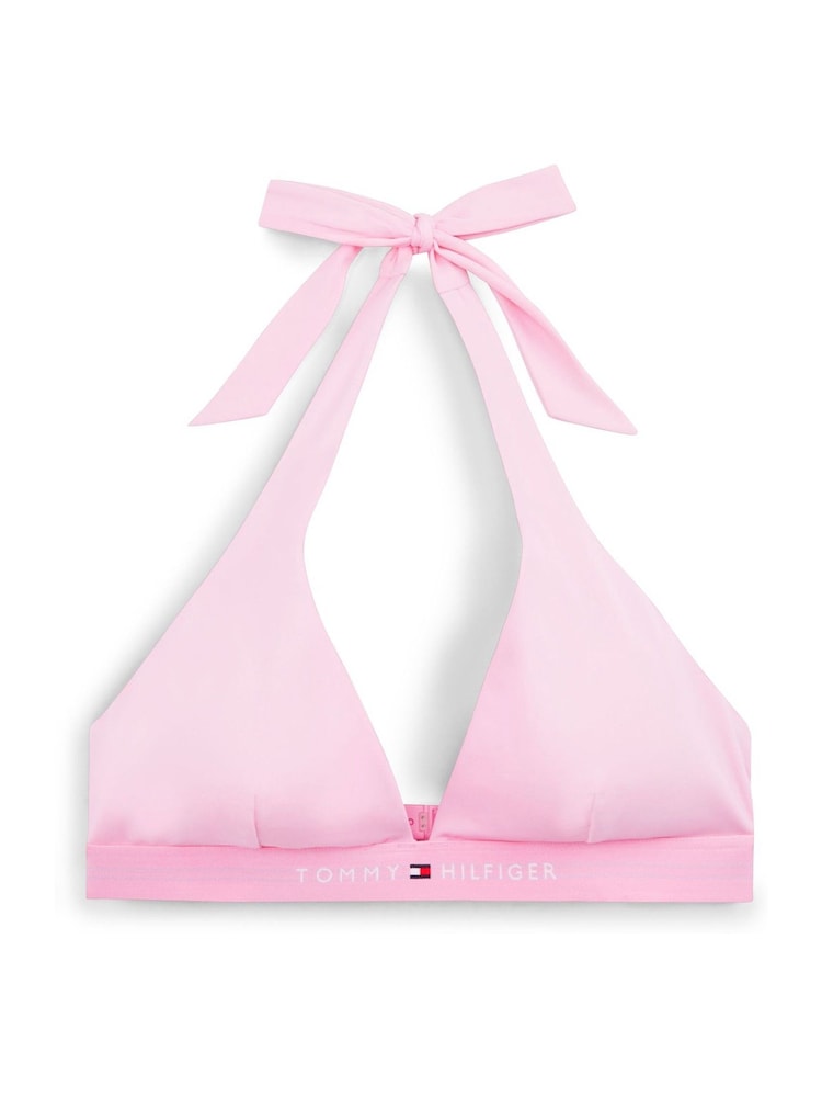 Tommy Hilfiger Pink Original Logo Halterneck Bikini Top - Image 5 of 5
