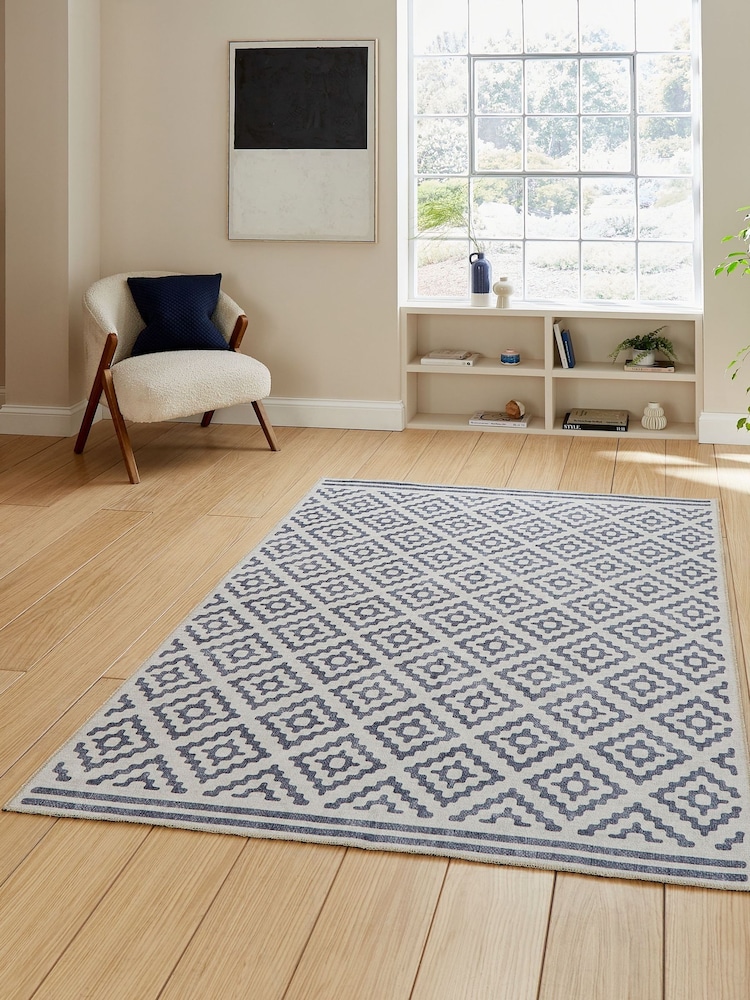Think Rugs Blue Coral H1058 Modern Geometric Rug - Image 1 of 6 Think Rugs Blue Coral H1058 Modern Geometric Rug - Image 1 of 6