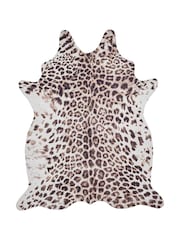 Think Rugs Brown Faux Print Leopard Animal Print Rug - Image 3 of 6