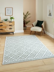 Think Rugs Green Coral H1058 Modern Geometric Rug - Image 1 of 6