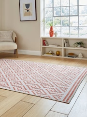 Think Rugs Orange Coral H1058 Modern Geometric Rug - Image 2 of 6