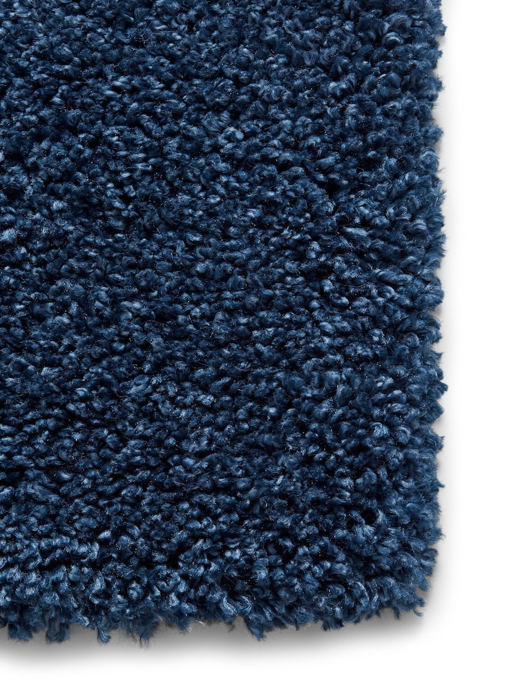 Think Rugs Dark Blue Sierra 9000 Plain Shaggy Rug - Image 5 of 5